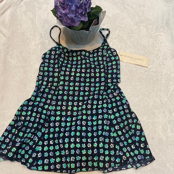 Adrienne Vittadini Other - NWT Adrienne Vittadini Underwire Swim Dress Size 12 Navy Multi Flower Print